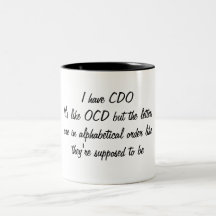 OCD in Alphabetical order Mug