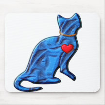 Ocean Blue Kitty Mousepads
