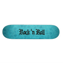 Ocean blue rock n roll custom skateboard