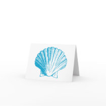 Ocean Blue Sea Shell Thank You Note Cards