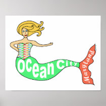 Ocean City, Maryland Mermaid Print