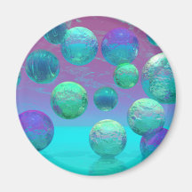 Ocean Dreams - Aqua and Violet Ocean Fantasy Fridge Magnets