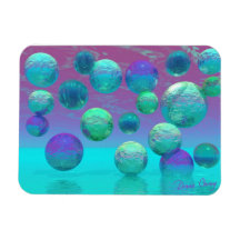 Ocean Dreams - Aqua and Violet Ocean Fantasy Magnets