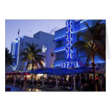 Ocean Drive, South Beach, Miami Beach, 2 Greeting Card