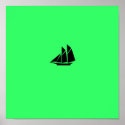 Ocean Glow_Black-on-green Clipper posters