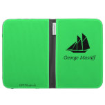 Ocean Glow_Black-on-Green Clipper Ship_personalize Cases For The Kindle