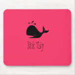 Ocean Glow_black-on-red Whale "Bink Thig" mousepads