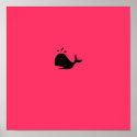 Ocean Glow_black-on-red Whale posters
