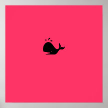 Ocean Glow_black-on-red Whale Print