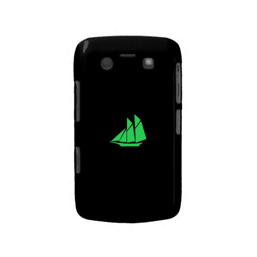 Ocean Glow_Green-on-Black Clipper Ship Blackberry Bold Cases