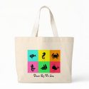 Ocean Glow_six panel, multi-colour, multi-Icon bags