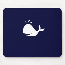 Ocean Glow_white Whale Mouse Pad
