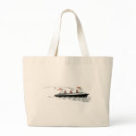 Ocean Liner at Sea Line Drawing bags