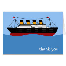 Ocean Liner Thank You note cards