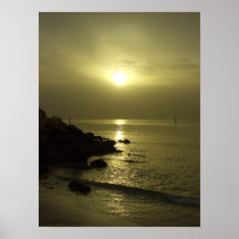 Ocean sunrise, Arabian gulf, Kuwait Poster