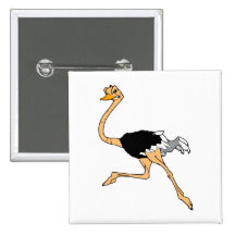 Octavio Ostrich Pinback Button