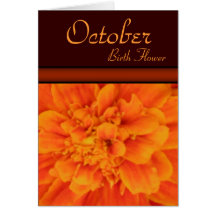 October Birth Flower - Marigold Note Card