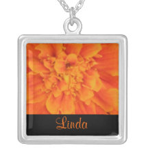 OCTOBER Birth Flower Necklace - Marigold