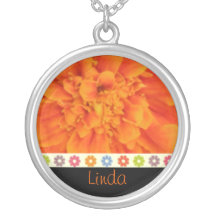 OCTOBER Birth Flower Necklace - Marigold