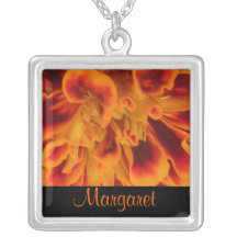 OCTOBER Birth Flower Necklace - Marigold