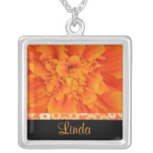 OCTOBER Birth Flower Necklace - Marigold
