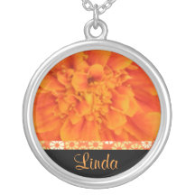OCTOBER Birth Flower Necklace - Marigold