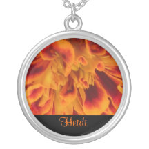 OCTOBER Birth Flower Necklace - Marigold