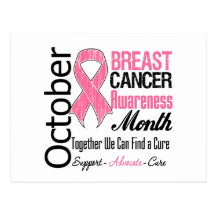 October - Breast Cancer Awareness Month Postcard