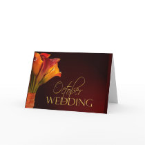 October calla lily wedding design card