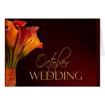 October calla lily wedding design card