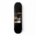 October Showers Cat Silhouette At Window 2 Orange skateboards