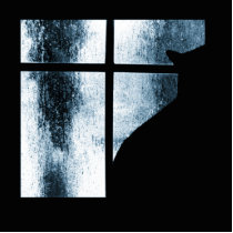 October Showers Cat Silhouette At Window Blue