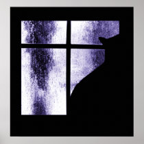 October Showers Cat Silhouette At Window Indigo