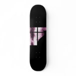 October Showers Cat Silhouette At Window Pink skateboards