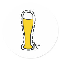 octoberfest cutout wheat beer bavaria round sticker