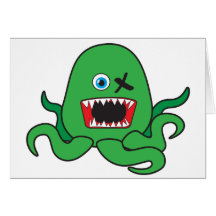 octomonster green.ai greeting card