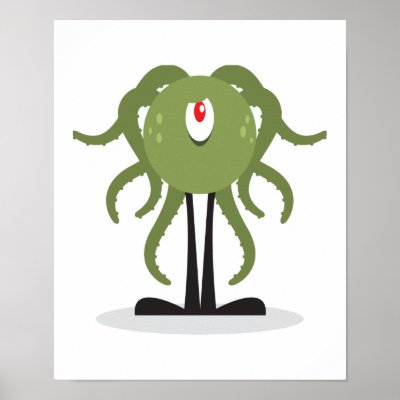 octopus cyclops monster posters by doonidesigns