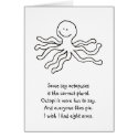 Octopus - fun line drawing happy art logo design cards