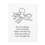 Octopus - fun line drawing happy art logo design postcards