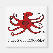 octopus, I love cephalopods Fridge Magnet
