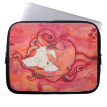 Octopus in Watercolor (Cephalization) Laptop Computer Sleeves