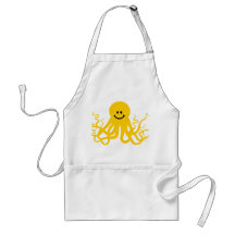 Octopus / Kraken Yellow Smiley Apron