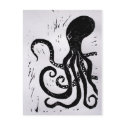 octopus lino block print postcards