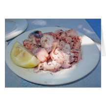 Octopus Salad With A Slice Of Lemon Card
