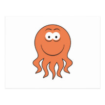 Octopus Smiley Face Postcard