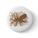 Octopus Starfish Coral Reef buttons