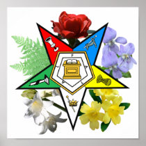 OES floral Emblem Poster