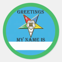 OES Name Tag Round Sticker