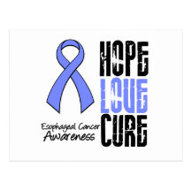 Oesophageal Cancer Hope Love Cure Ribbon Post Cards