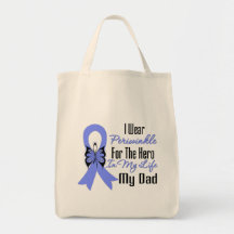 Oesophageal Cancer Ribbon Hero My Dad Canvas Bag